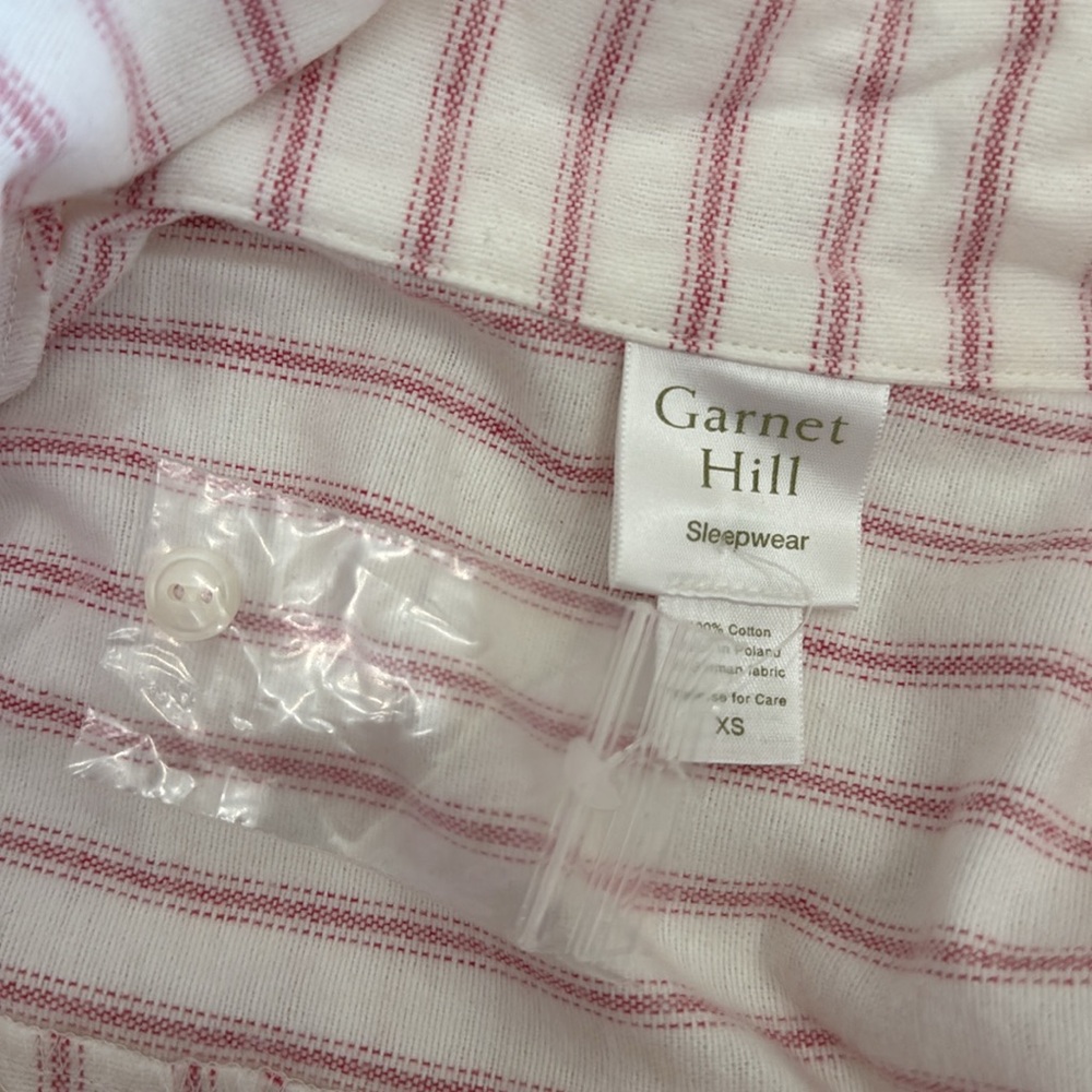 Garnet Hill cotton White and Pink Striped nightgown Sz xs - Picture 11 of 12